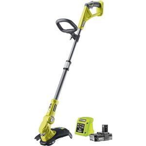 Ryobi RLT183220S - Tagliabordi a Batteria 18V ONE+, 3 Posizioni di Taglio, Larghezza di Taglio 25-30 cm, per Prati fino a 450 m, Funzione EasyEdge, GripZone, 1 batteria da 2 Ah e Caricatore