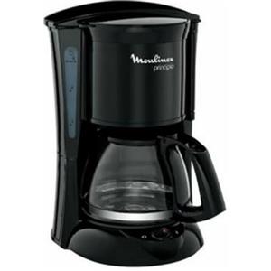 Moulinex FG1528 Principio Caffettiera Americana con Sistema Antigoccia, 6 Tazze, Potenza 600 W, Nero