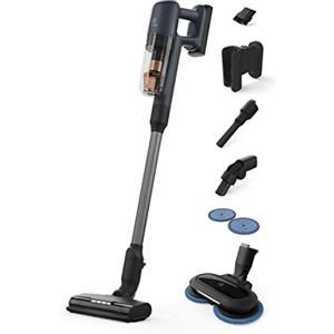 Electrolux Hygienic 700 Aspirapolvere senza filo EP71B14WET, Cordless Cleaner leggero e potente, Lavapavimenti, con spazzola PowerPro mop, Denim Blue