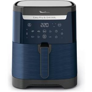 Moulinex Easy Fry & Grill XXL, 6.5 Litri, Friggitrice ad Aria, 2 Pietanze in 1, Cottura ad Aria e Griglia, Capacità fino a 8 Persone,1830W, 8 Programmi, App per Ricette, Colore Blu, EZ801420