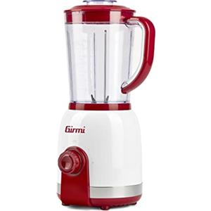 Girmi FR27 Frullatore, 350 Watt, Capacità 1 Litro, 6 Lame Inox, 2 velocità, Funzione Pulse, Bianco/Rosso