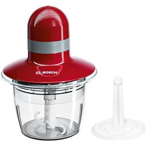 Bosch MMR08R2 Tritatutto, 400W, Lame in acciaio inox, Contenitore in plastica da 0.8 l lavabile in lavastoviglie, utilizzabile nel forno microonde, Rosso