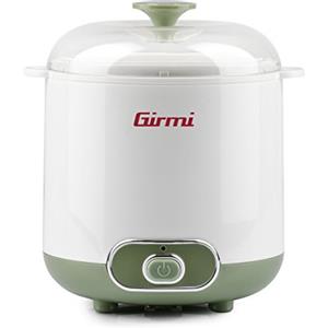 Girmi YG02, Yogurtiera Elettrica con Accessori per Yogurt Greco, Capacità Totale 1,5 litri, 2 Contenitori per utilizzo continuo, Coperchio trasparente con maniglia, Bianco/Verde