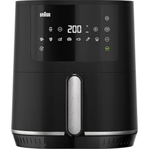 Braun MultiFry 3 HF3030 Friggitrice ad Aria con 4.3L di Capacità, Forno ad Aria con Controllo della Temperatura 80-200°, Tecnologia RealAir, 8 Programmi Preimpostati, Controllo Touch, 1500W, Nero