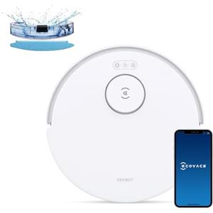 ECOVACS DEEBOT N20 Robot Aspirapolvere, 8000 Pa Robot Lavapavimenti e Aspirapolvere, Spazzola Antigroviglio, 300 Minuti di Esecuzione, Arrampicata da 20 mm, Pianificazione Intelligente del Percorso