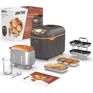 Imetec La Panetteria +zeroglu, Macchina per pane, Ciabatte, Panini, Dolci con farine naturali e senza glutine, 20 programmi, 2 pale impastatrici, Temperatura di lievitazione controllata