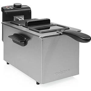 Tristar FR-6947 - Friggitrice a olio Pro, coperchio con filtro e finestra di visualizzazione, capacità 3 l, acciaio INOX, 2000 W