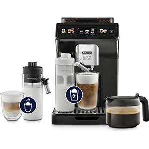 De'Longhi Eletta Explore ECAM452.57.G, Macchina da Caffè Automatica, Schiume di latte calde e fredde in automatico, oltre 40 Bevande, Schermo Touch a Colori, Caraffa Caffè Americano Inclusa, Grigio