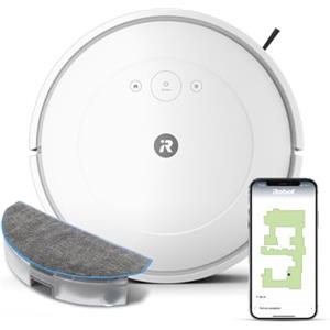 iRobot Roomba Combo Essential, Robot Aspirapolvere Lavapavimenti, Potente Aspirazione e Pulizia, Sistema di Pulizia a 4 fasi, Tre Livelli di Aspirazione, Controllabile Tramite App, Bianco