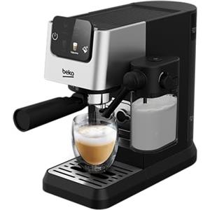 Beko CEP5304X - Macchina Caffè Espresso Manuale, Montalatte Integrato, 1,1 L, 15 bar - Inox, 14,5 x 42,5 x 35,5h cm