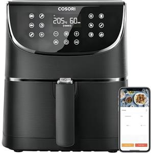 COSORI Friggitrice ad Aria Smart Senza Olio, Air Fryer da 5,5 Litri, 11 Programmi & WiFi Controllo, Modalità di Preriscaldamento & Mantenimento in Caldo, 100 Ricette Italiane, 1700W