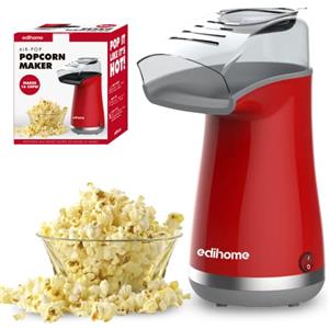 Edihome, Macchina Popcorn, Macchina per Pop Corn, 1200W, Include Cucchiaio Dosatore, Pop Corn pronto in 2 Minuti (Rosso)