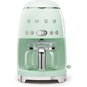 Smeg, Macchina da Caffè Filtro DCF02PGEU, Funzione Aroma e Autostart, Caraffa in Vetro Fino a 12 Tazze, 2 Livelli di Intensità, Modalità Keep Warm, 1050W, Verde Pastello