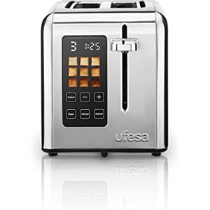 Ufesa Digital Future Tostapane 2 fette in Acciaio Inox, 950W, 9 Livelli di Tostatura per Pane e Bagel, Tostapane con Touchscreen, Tripla Funzione, Bocca Ampia