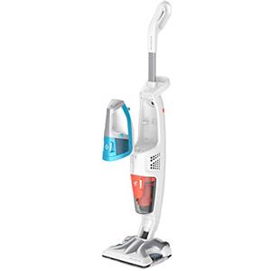 Rowenta RY8534WH Clean & Steam Multi Scopa a Vapore Lavapavimenti Multisuperficie con Accessori, Aspira, Lava e Igienizza Insieme, Elimina Germi e Batteri, Serbatoio Portatile Amovibile, Senza Sacco