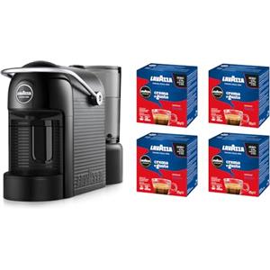 Lavazza A Modo Mio Jolie Evo, Macchina per Caffè Realizzata con 36% di Plastica Riciclata, Macchina Espresso con 64 Capsule Lavazza A Modo Mio Crema e Gusto Classico Incluse, Nera