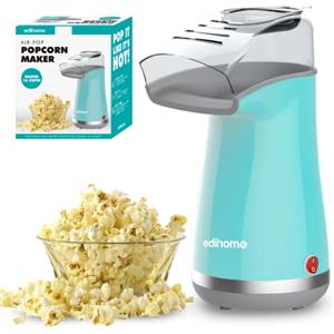 Edihome, Macchina Popcorn, Macchina per Pop Corn, 1200W, Include Cucchiaio Dosatore, Pop Corn pronto in 2 Minuti (Blu)