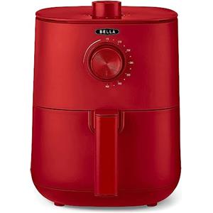 BELLA Friggitrice ad Aria Manuale da 3 L, Multifunzione 5-in-1 con Vassoio e Cestello Antiaderenti Rimovibili e Lavabili in Lavastoviglie, 1400 Watt, Rosso Opaco