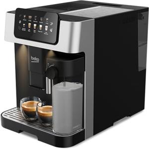 Beko - CEG7304X - Macchina Caffè Automatica con Lattiera, Digitale, Preinfusione automatica, Pressione 19 bar - Nera, 27,5 x 40,5 x h34 cm