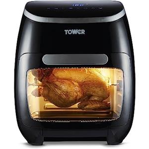 Tower T17076 Forno ad Aria/Friggitrice ad Aria Pro Combo Xpress 10-in-1, Air Fryer con Circolazione Rapida dell'Aria, Friggitrice Aria con Timer 60 Minuti, 11L, 2000W, Nero