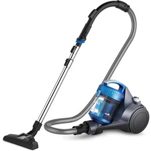 Eureka WhirlWind Aspirapolvere senza sacco, aspirapolvere a traino, aspirapolvere potente silenzioso con cavo per tappeti, pavimenti, pelo animale e polvere, 700W, 1,5L, blu