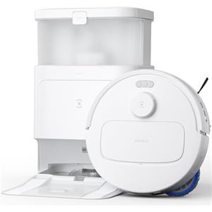 ECOVACS DEEBOT N30 PRO OMNI Robot Aspirapolvere Lavapavimenti, 10000Pa, Mopping Adattivo dei Bordi, ZeroTangle, Lavapavimenti ad Acqua Calda, Asciugatura ad Aria Calda, 9mm Sollevamento Mop, Bianca