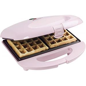 Bestron Waffle Maker, piastra per waffle a forma di belga, macchina per waffle con antiaderente & indicatoro luminso, collezione Sweet Dreams, 700 watt, colore: Rosa