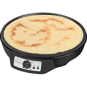 Bestron crepiera elettrica, Macchina per crêpes dal design retrò, per crêpes con Ø 30 cm, incl. spargitore di pastella e giratorta, con rivestimento antiaderente, 1000 watt, colore: Nero