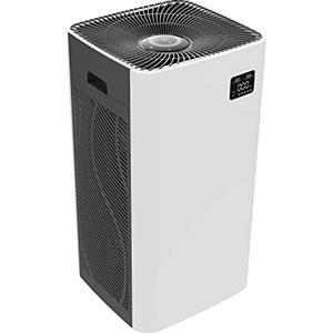 Amazon Basics, Purificatore d'aria, copre fino a 96 m2, con filtro True HEPA, CADR 800 m3/h, rimuove il 99,97% di allergie a pollini, polvere, fumo, sensore intelligente, timer, Grigio