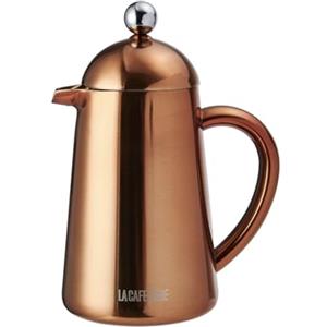 La Cafetiere La Cafetière Havana in rame in acciaio inox a doppia parete, tre tazze, confezione regalo