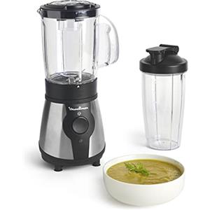 Moulinex Blend&Go Frullatore Portatile con Bottiglia da Viaggio 750 ml, Potenza 300W, Design Compatto e Facile da Pulire, Lame in Acciaio Inox, Mini Frullatore smoothie Facile da Usare, LM1B1D