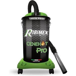 Ribimex Aspiracenere Elettrico Cenehot Serie Pro per Ceneri Calde fino a 40 Gradi, con Filtro HEPA Speciale, Bidone da 25 L, Potenza 1200 W, Ideale per Stufe, Caminetti e Barbecue - PRCEN005