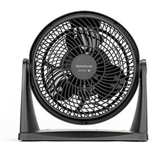 Taurus Libonotos, Ice Brise Mini - Mini circolatore d'aria, mini ventilatore da tavolo, diametro 25 cm, 2 velocità, 3 lame, inclinabile, sospensione a parete, silenzioso, potente, 28x13x28 cm