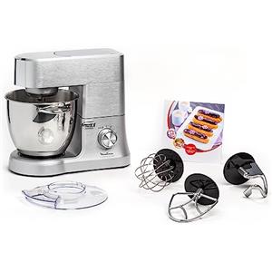 Moulinex Masterchef Impastatrice Planetaria, 6,7 litri, Robot da cucina con Frusta, sbattitore, Gancio Impastatore, 1500 W, 8 velocità, QA810D