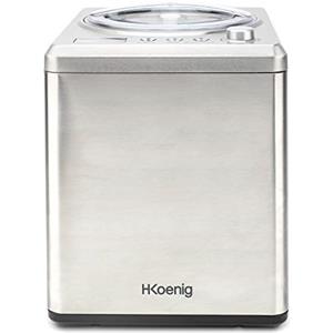 H.Koenig Gelatiera professionale HF340, Gelatiera elettrica 2L, 180 W, refrigeratore e raffreddatore, preparazione rapida, compressore - Yogurt congelato, sorbetto e gelato