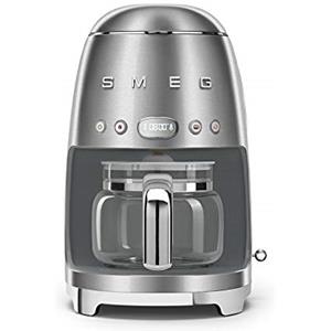 Smeg, Macchina da Caffè Filtro DCF02SSEU, Funzione Aroma e Autostart, Caraffa in Vetro Fino a 12 Tazze, 2 Livelli di Intensità, Modalità Keep Warm, 1050W, Acciaio