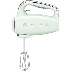 Smeg, Sbattitore Elettrico HMF01PGEU, 9 Livelli di Velocità, Funzione Turbo, Sistema di Avvio Smooth Start, 4 Fruste, 2 Ganci Impastatori e Avvolgicavo in Dotazione, 250W, Verde Pastello