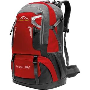 OcioDual Zaino 40L, Rosso, Borsa da Viaggio Resistente all'Acqua con Svariati Compartimenti, Cerniere, Manici Imbottiti e Cinghie di Sicurezza Regolabili per Hiking, Trekking