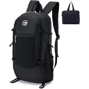 YOODI Zaino Pieghevole, 20L Ultraleggero Zaino Pieghevole da Viaggio Impermeabile Zaino Uomo Piccolo Nylon Zaino Sportivo Zaino da Trekking Zaino Spiaggia per Uomo e Donna (Nero)