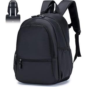 BAGZY Zaino Ryanair 40x20x25 da Viaggio Leggero Porta PC 15,6 Pollici Bagaglio a Mano Nylon, Impermeabile, Uomo, Lavoro per Aereo Campeggio Trekking [Nero]