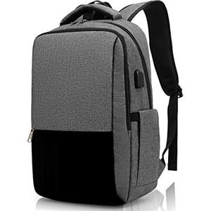 Besttravel Zaino Porta PC,Zaino PC Portatili con Anello antifurto,Zaino per Computer da 15.6 Pollici Notebook,Zaino per Laptop,Zaino Impermeabile da Uomo per Scuola,Lavoro o Viaggio-Grigio