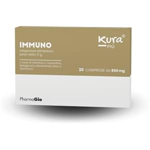 KURA PIÙ IMMUNO Integratore Difese Immunitarie per Adulti - Integratore Vitamina D con Resveratolo, Betaglucani, Quaercetina, Zinco - Integratori Stanchezza Vitamina C - Integratori energia