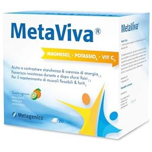 Metagenics MetaViva MgK Vit C - Magnesio, Potassio, Vitamina C, D, B1, B3 e B5-20 bustine