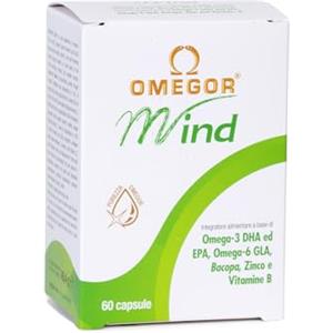 Omegor Mind Integratore Memoria e Concentrazione (30 Capsule) - Con Omega-3 DHA ed Estratto di Bacopa Monnieri - Per Adulti Sani dai 55 Anni in Su e Bambini con Difficoltà di Apprendimento