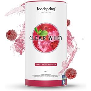 foodspring - Proteina Clear Whey Strawberry Basil Smash - Isoclear Whey 480g senza zucchero & 25g proteine a porzione - Shake proteico rinfrescante con isowhey premium - Ideale dopo l'allenamento