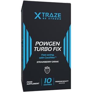 xtraze Drenante PowGen Turbo Fix - Bevanda Disintossicante alla Fragola con Potenti Ingredienti a Base di Erbe: CactiNea, Magnesio, Tarassaco, Carciofo, Tè di Giava - Fornitura per 10 Giorni da XTRAZE