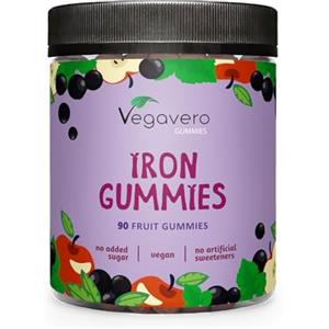 Vegavero Integratore Ferro in Gommose | per Bambini e Adulti | 97% di Frutta | Senza Zuccheri Aggiunti, Dolcificanti o Aromi Artificiali | Vegan e Cruelty Free | per Sistema Immunitario | Vegavero®