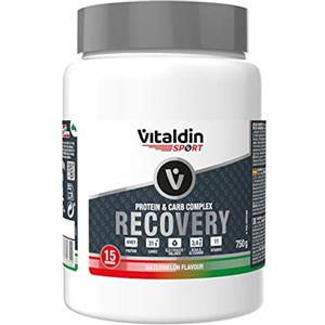 VITALDIN SPORT Protein & Carb Complex Recovery - Bevanda in Polvere per Recupero con Proteine Whey, Carboidrati, Elettroliti, BCAA, Glutammina, Vitamine - Energia e Recupero Muscolare; Anguria - 750 g