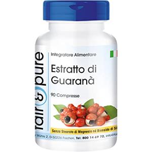 Fair & Pure® - Estratto di Guaranà puro 300mg - Paullinia cupana - Vegan - 90 Compresse