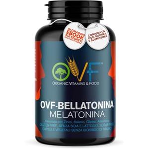 OVF Parafarmacia OVF: 180 capsule Melatonina Pura 1mg (fornitura per 6 mesi) con aggiunta di Selenio, Zinco, Adenosina e Glicina. Melatonina Forte per Dormire